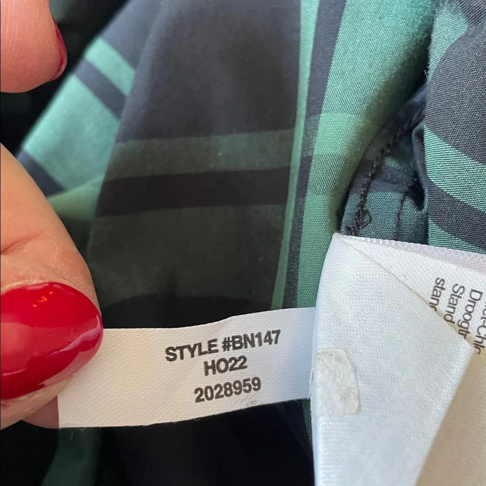 J. Crew Classic Plaid Blouse in Green and Navy - Picture 7 of 7